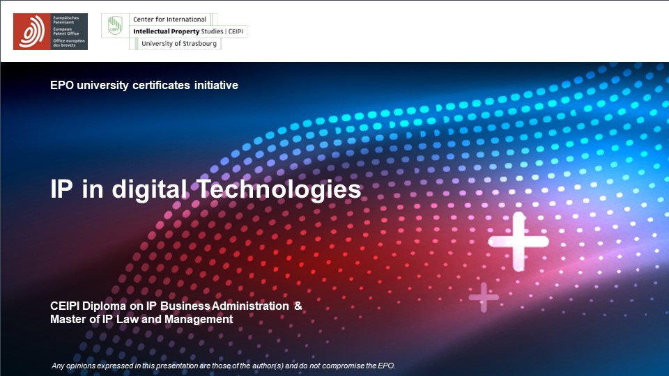 Co-labelled University Diploma in IP Business Administration CEIPI/EPO ...