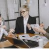 A discussion between business people.